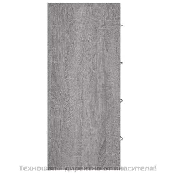 Сайдборд с 4 чекмеджета, 60x30,5x71 см, сив сонома