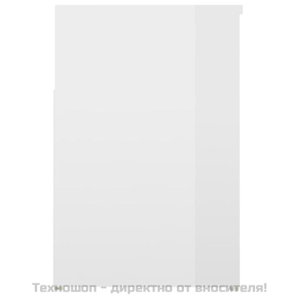 Пейка за обувки, бял гланц, 80x30x45 см, инженерно дърво