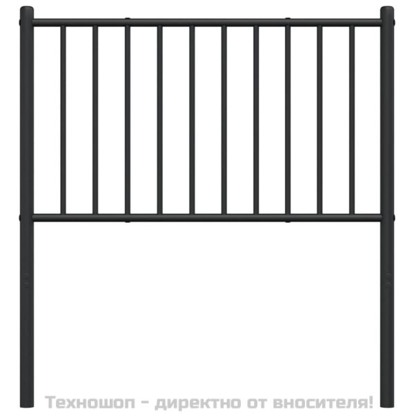 Метална табла за глава, черна, 100 см