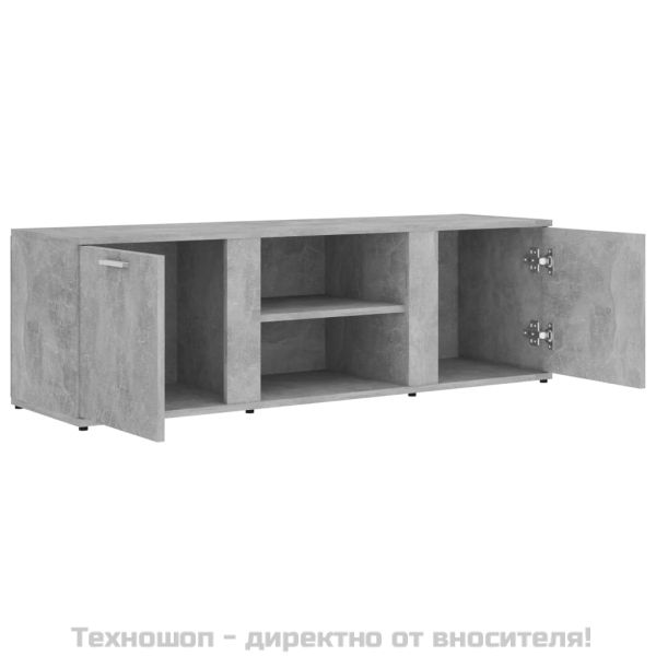 ТВ шкаф, бетонно сиво, 120x34x37 см, инженерно дърво