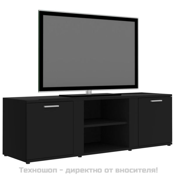 ТВ шкаф, черен, 120x34x37 см, инженерно дърво