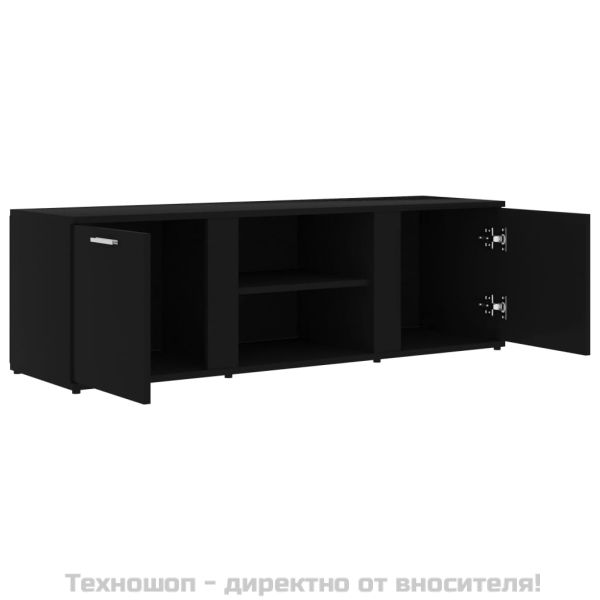 ТВ шкаф, черен, 120x34x37 см, инженерно дърво