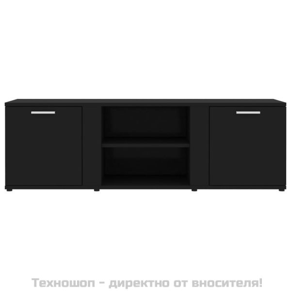 ТВ шкаф, черен, 120x34x37 см, инженерно дърво