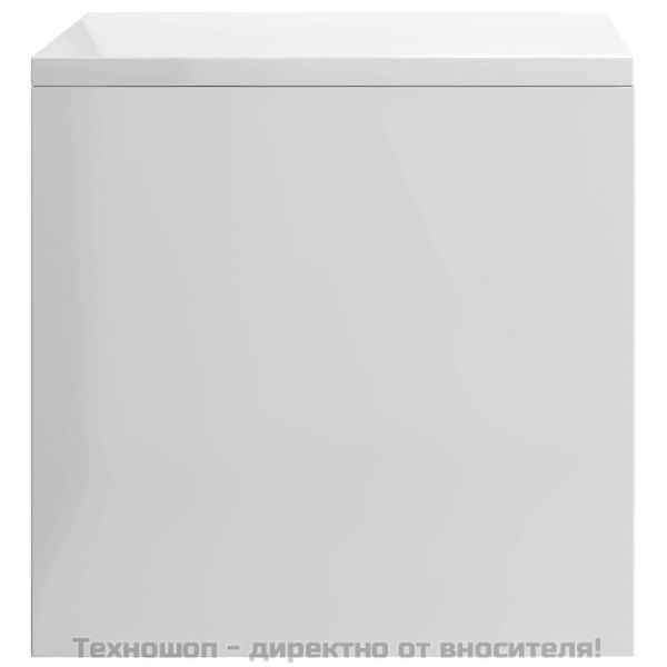 Нощни шкафчета, 2 бр, бял гланц, 40x30x30 см, инженерно дърво