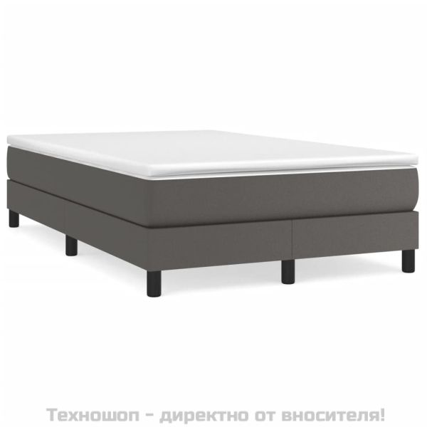 Рамка за легло с пружини, сива, 120x200 см, изкуствена кожа