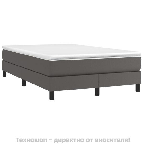 Рамка за легло с пружини, сива, 120x200 см, изкуствена кожа