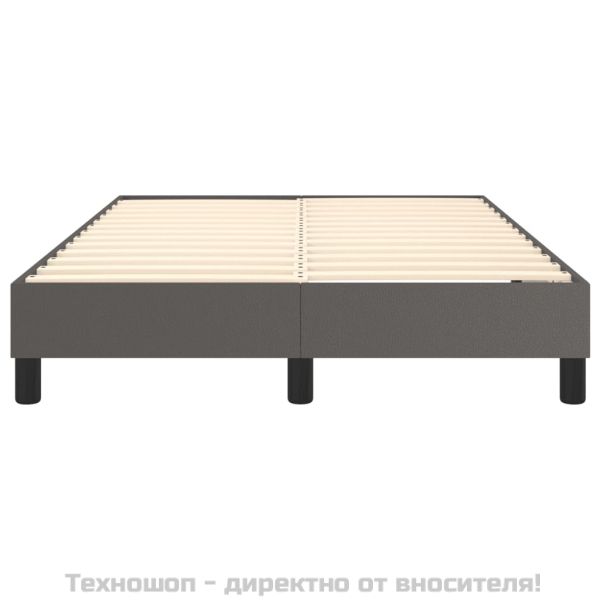 Рамка за легло с пружини, сива, 120x200 см, изкуствена кожа