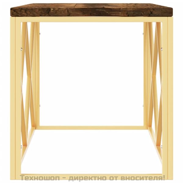 Маса за кафе, неръждаема стомана и регенерирано дърво масив