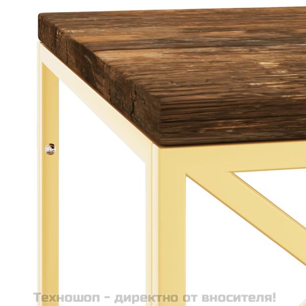 Маса за кафе, неръждаема стомана и регенерирано дърво масив