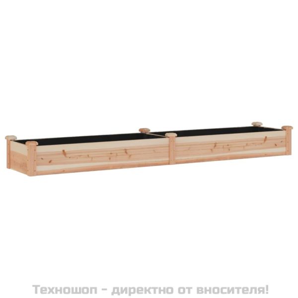 Градинско повдигнато легло с вложка 240x45x25 см масивна ела