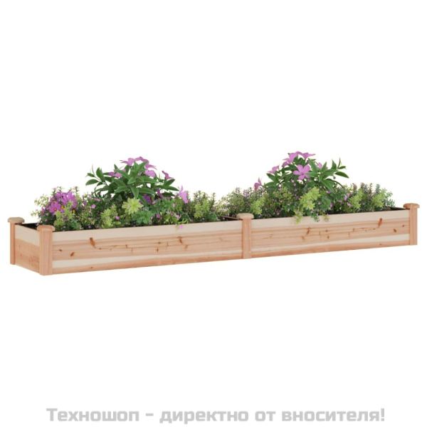 Градинско повдигнато легло с вложка 240x45x25 см масивна ела