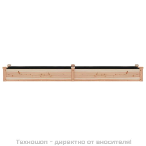 Градинско повдигнато легло с вложка 240x45x25 см масивна ела