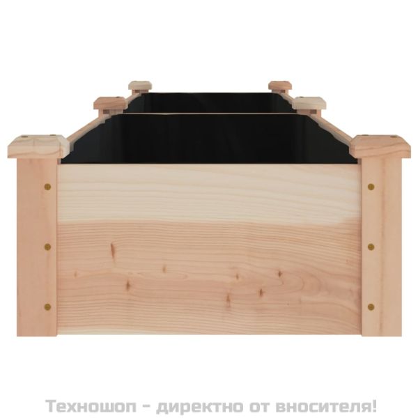Градинско повдигнато легло с вложка 240x45x25 см масивна ела