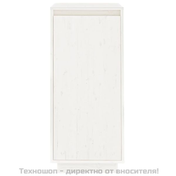 Шкаф за обувки, бял, 35x35x80 см, бор масив