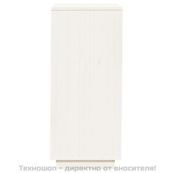 Шкаф за обувки, бял, 35x35x80 см, бор масив
