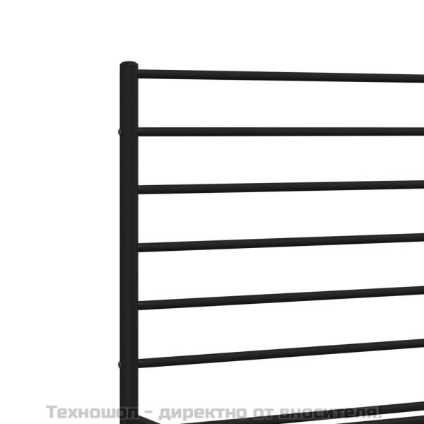 Метална рамка за легло с горна табла, бяла, 120x200 см