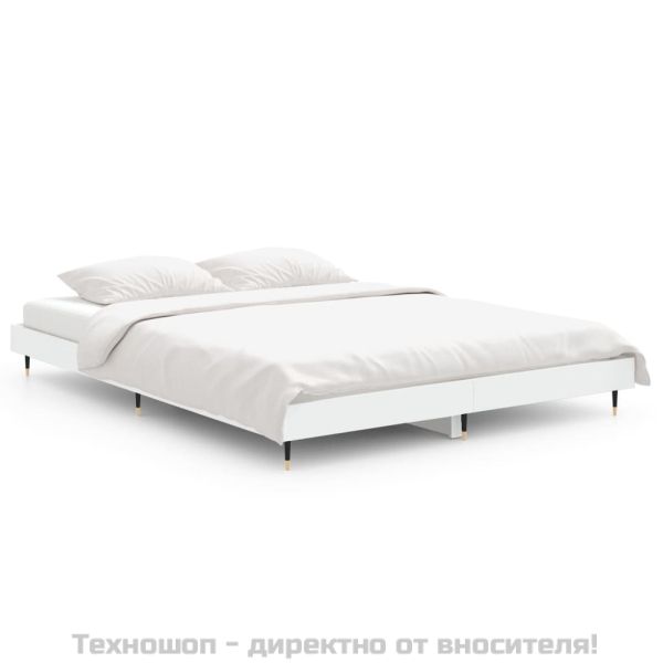 Рамка за легло, бяла, 75x190 см, масивно дърво