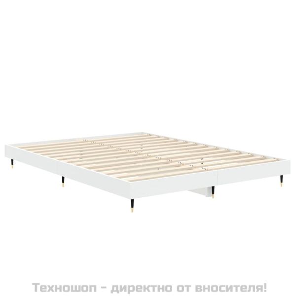 Рамка за легло, бяла, 75x190 см, масивно дърво