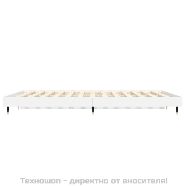 Рамка за легло, бяла, 75x190 см, масивно дърво