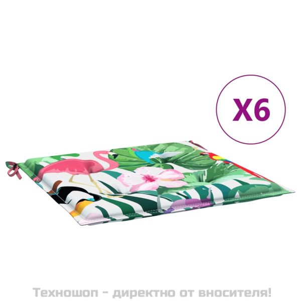 Възглавници за градински столове 2 бр шарени 40x40x4 см плат