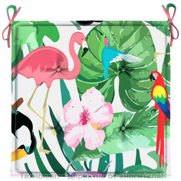 Възглавници за градински столове 2 бр шарени 40x40x4 см плат