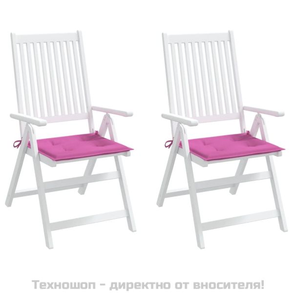 Възглавници за градински столове 2 бр розови 40x40x4 см текстил