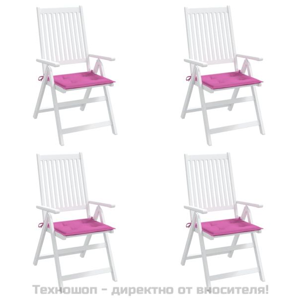 Възглавници за градински столове 4 бр розови 40x40x4 см текстил