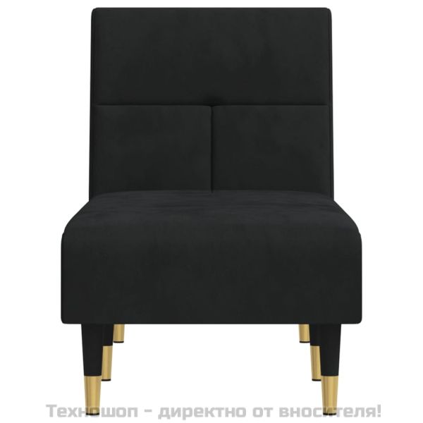 Кушетка, черна, кадифе