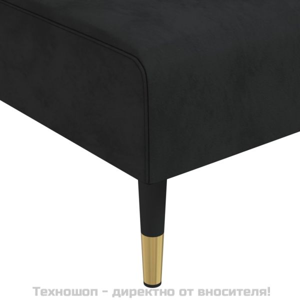 Кушетка, черна, кадифе