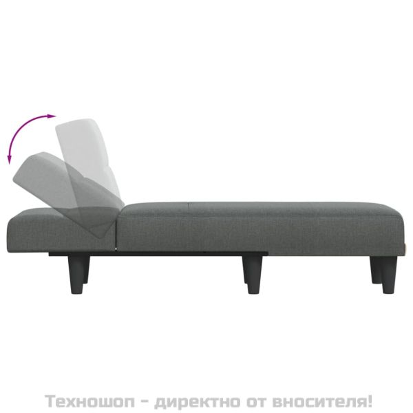 Кушетка, тъмносива, текстил