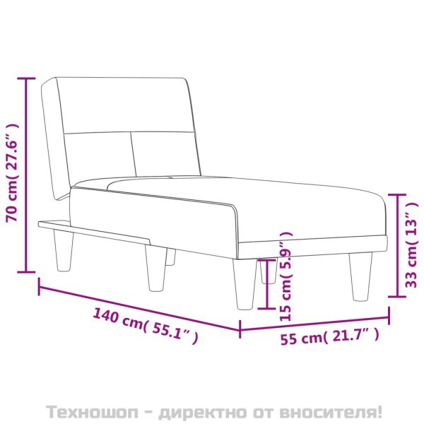 Кушетка, тъмносива, текстил