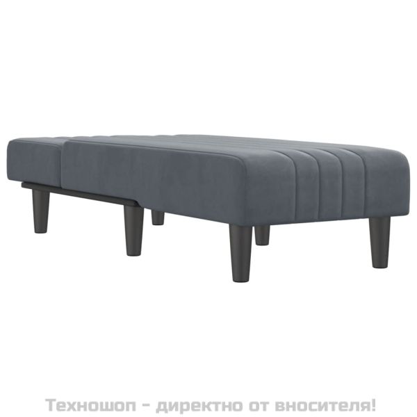 Кушетка, тъмносива, кадифе