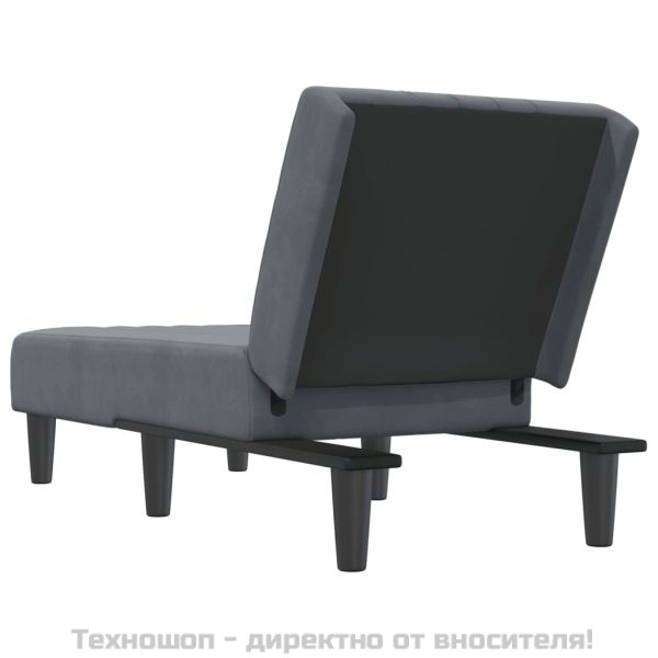 Кушетка, тъмносива, кадифе