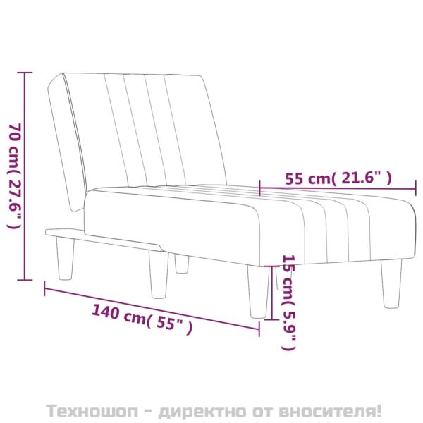 Кушетка, тъмносива, кадифе