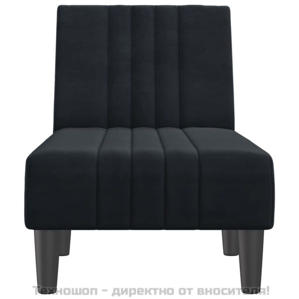 Кушетка, черна, кадифе