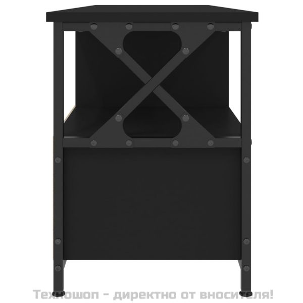 ТB шкаф, черен, 102x33x45 см, инженерно дърво и желязо