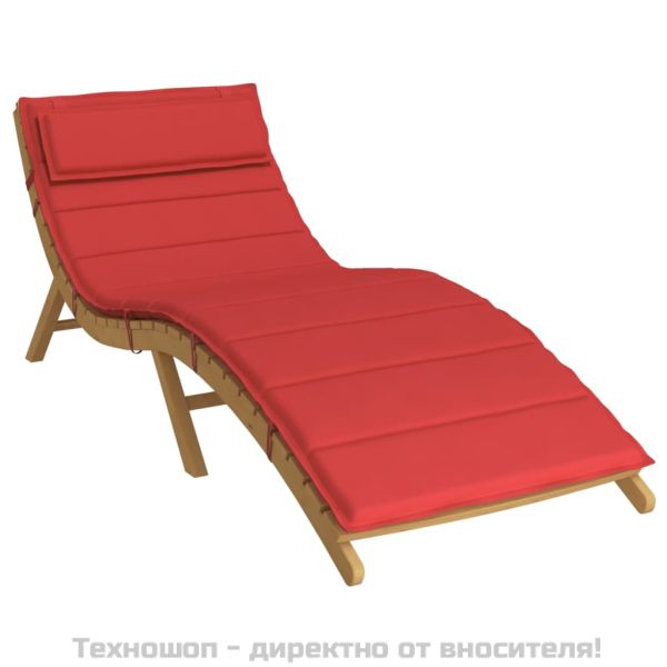 Шалте за шезлонг, червено, 180x60x4 см, Оксфорд плат