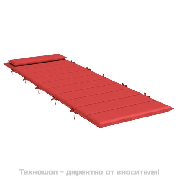Шалте за шезлонг, червено, 180x60x4 см, Оксфорд плат