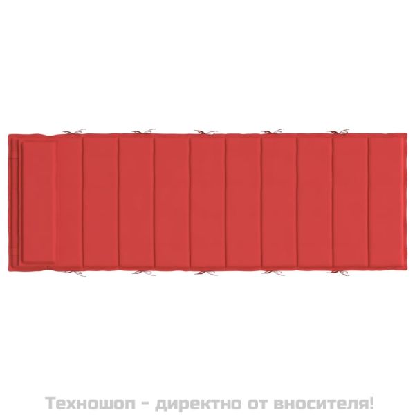 Шалте за шезлонг, червено, 180x60x4 см, Оксфорд плат