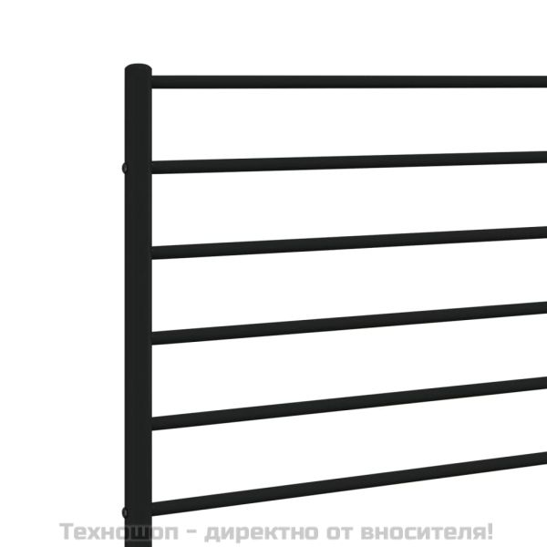 Метална табла за глава, черна, 100 см