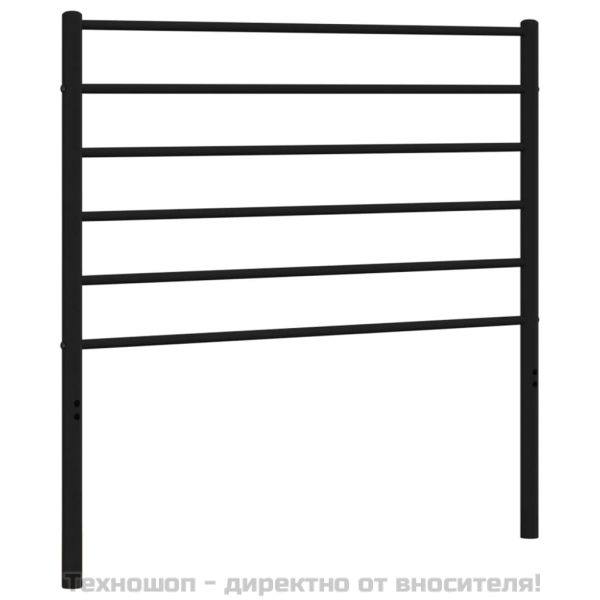Метална табла за глава, черна, 107 см
