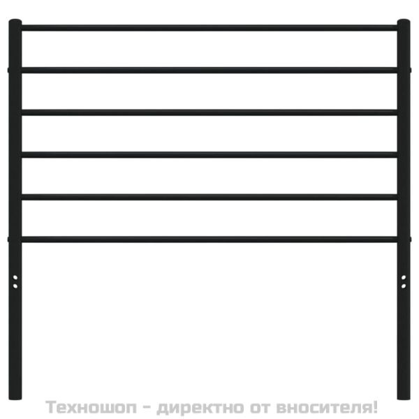 Метална табла за глава, черна, 107 см