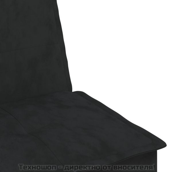 Г-образно разтегателно канапе черно 255x140x70 см кадифе