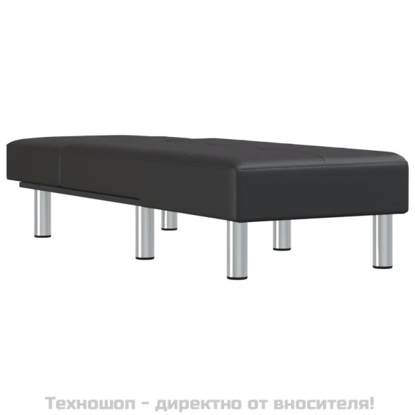 Кушетка, черна, изкуствена кожа