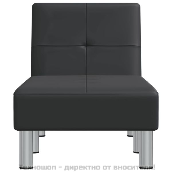 Кушетка, черна, изкуствена кожа