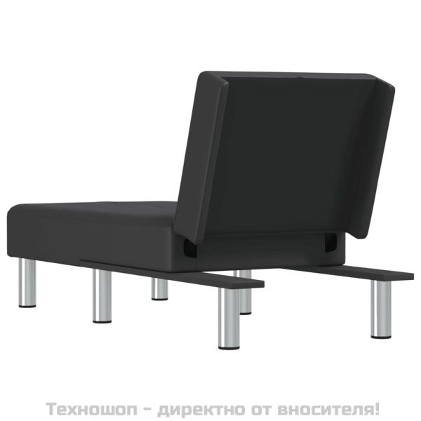 Кушетка, черна, изкуствена кожа
