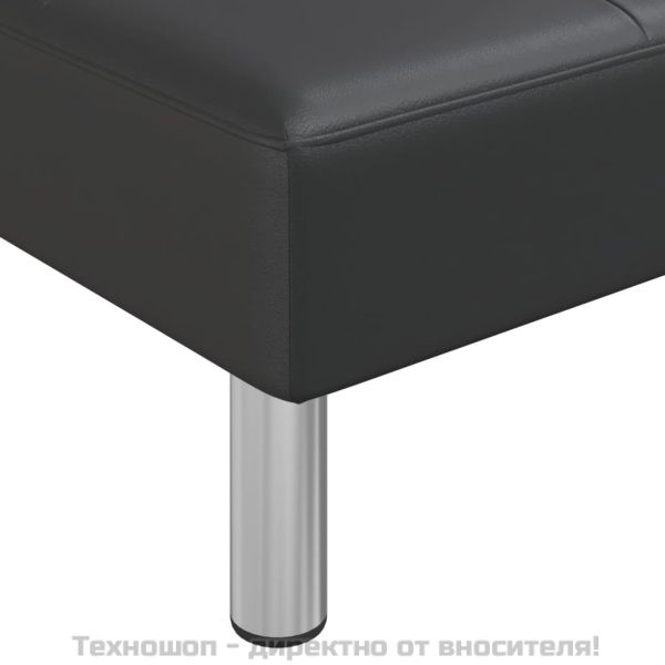 Кушетка, черна, изкуствена кожа
