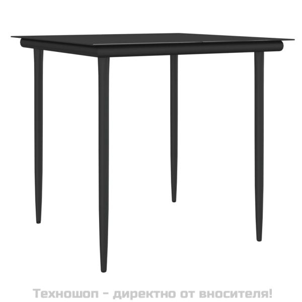 Градински комплект от 5 части с възглавници полиратан и стомана