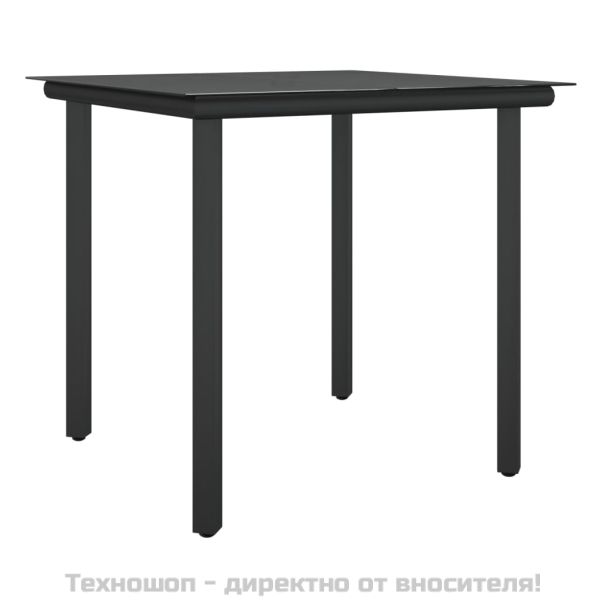 Градински комплект от 5 части с възглавници полиратан и стомана