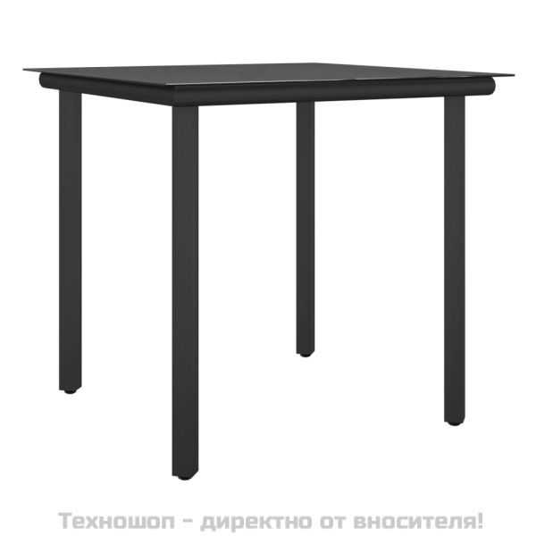 Градински комплект от 5 части с възглавници полиратан и стомана